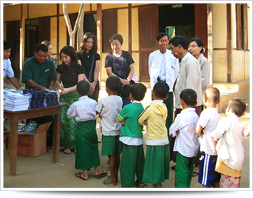 Donation of Soap to Myin Kabar School in Bagan, Myanmar, January 2010